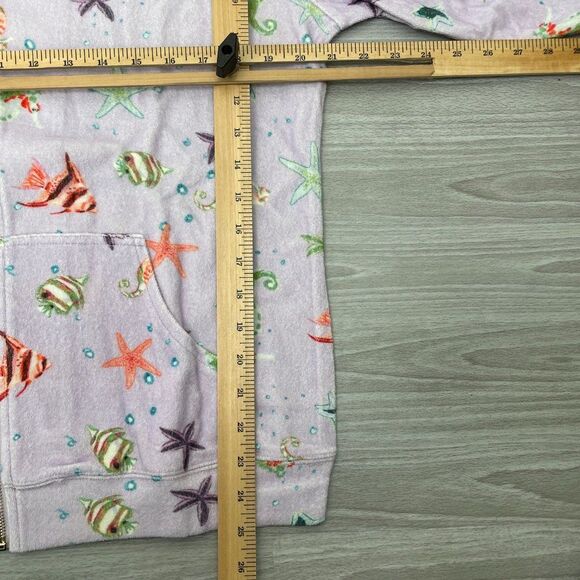 Hill House The Allie Zip Up Hoodie Fleece Jacket Sea Creatures Terry Purple M - Picture 9 of 9